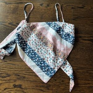 Floral Striped Women's Bandana Top